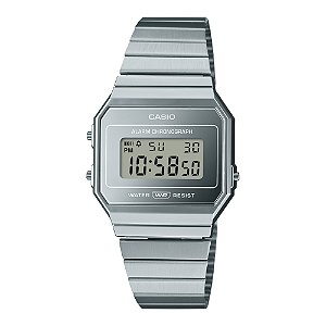 Relógio De Pulso Casio Retro Slim Prata A700WEV-7ADF-SC