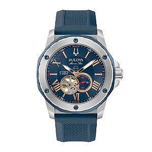 Relógio Bulova Marine Star 98A282 Open Heart Automático