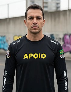 CAMISETA MANGA LONGA APOIO EVENTOS SEGURANÇA