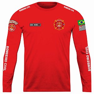 CAMISETA MANGA LONGA BOMBEIRO CIVIL PROFISSIONAL