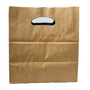Sacola Kraft Para Delivery – G-26 (24x14,5x26) – Super Resistente – Alta Qualidade   Sacola De Papel 80Gr/m2 – Marrom