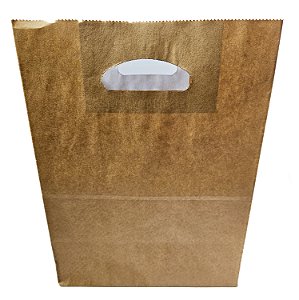Sacola kraft para delivery – g-33 (24x14,5x33) – super resistente – alta qualidade sacola de papel 80gr/m2 – marrom