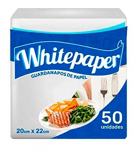 20 Pct C/ 50un Guardanapo Papel 20x22cm Branco Folha Simples