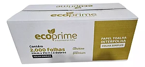 Papel Interfolha 100% Celulose 2d 22x21 Ecoprime C/2000