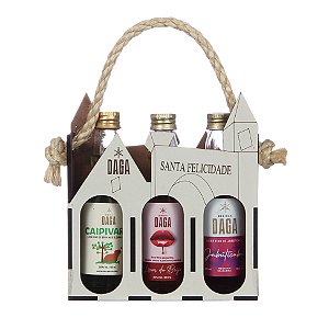 Kit Santa Felicidade c/ 3 Mini Licores Daga (3x 60ml)