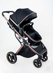CARRINHO MOISÉS ZOE PRETO BRONZE - GALZERANO