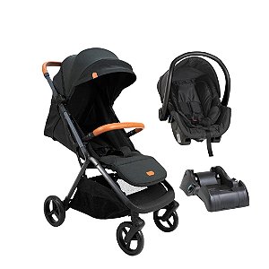 CARRINHO ALPE PRETO + BEBÊ CONFORTO COCOON + BASE- GALZERANO