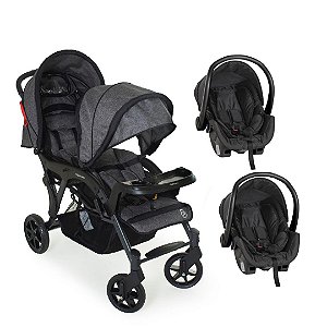 CARRINHO DE GEMÊOS DOPPIO II + BEBÊ CONFORTO COCOON- GALZERANO