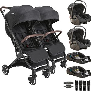 CARRINHO SPRINT II GEMÊOS + BEBÊ CONFORTO + BASE - KIDDO