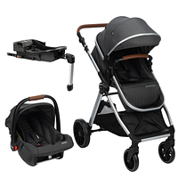 CARRINHO TS ROMANZO PRETO GRANIZO + BASE ISOFIX  - INFANTI