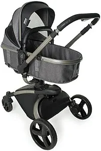 CARRINHO VULKAN SILVER + BEBÊ CONFORTO GRID BLACK + BASE