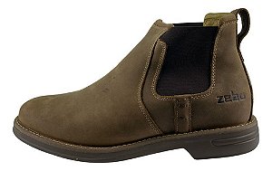 Botina De Couro Masculina Cor Sela Bico Redondo 59120 - Zebu