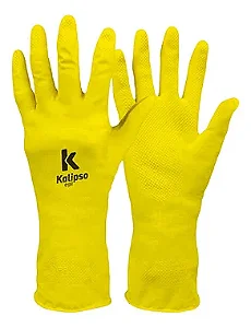 Luva Látex Amarela  Antiderrapante - Kalipso