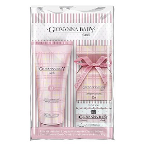 Kit Giovanna Baby Hidratante 200m + Sabonete Em Barra 90g + Colonia Classic 20ml + Nécessaire