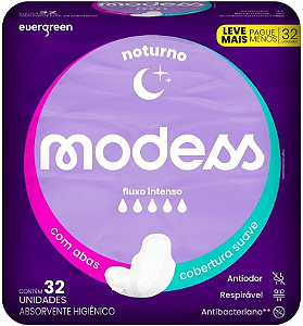 Absorvente Modess Noturno Com Abas 32 Unidades