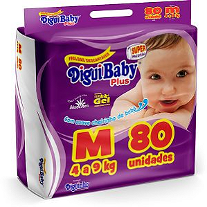 Fralda Descartável Diguibaby Plus M Com 80 Unidades