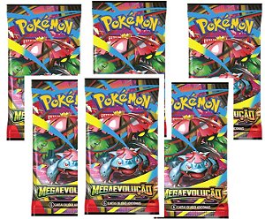 Combo 6 Boosters Pokémon TCG MegaEvolução