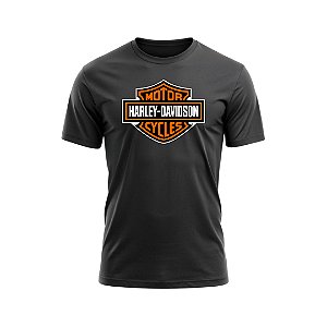 Camiseta Masculina em algodão Harley Davidson estampa colorida
