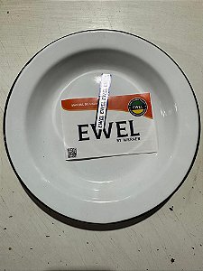 Prato Esmaltado Branco Ewel