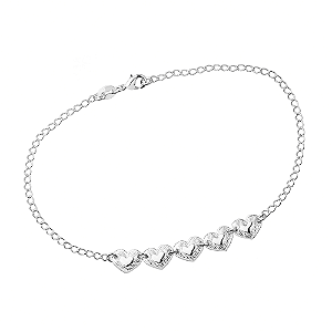 Tornozeleira Prateada 5 Corações