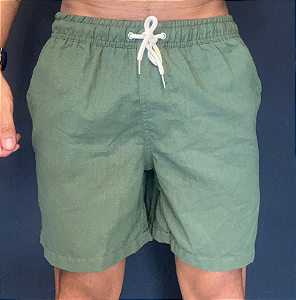 Short de Linho Verde Militar - Bony Brazil