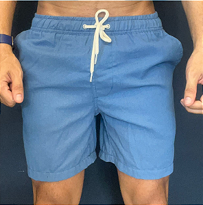 Short de Linho Azul   Masculino | Bony Brazil