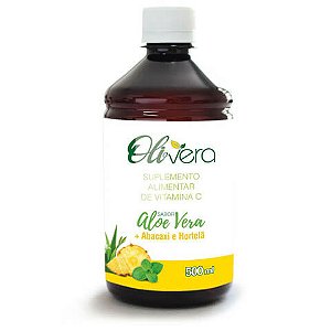 Olivera - Aloe Vera - Suco de Babosa - 500ml - Sabor Abacaxi e Hortelã - Olivos