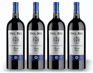 Box Com 4 - Vinho Del Rey Tinto Suave Bordô 1l
