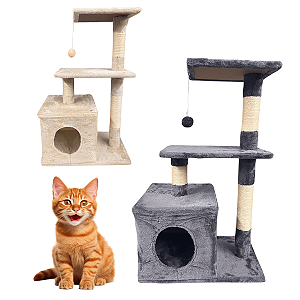 Arranhador Gato 4 Andares Torre Casinha Aconchegante Brinquedo