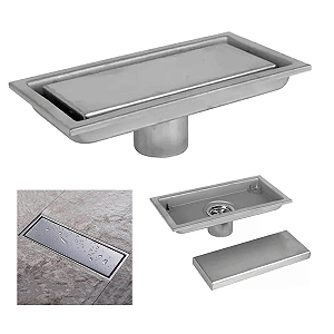 Ralo Oculto Invisivel Linear Inox 60cm Anti Odor Banheiro