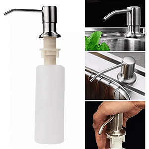Dispenser Dosador De Embutir Sabao Liquido Detergente Pia Limpeza Higienizaçao Maos Objetos Utensilios Banheiro Casa