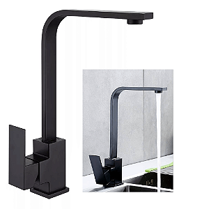 Torneira De Cozinha Quadrada Gourmet Monocomando Moderna Luxo Água Quente/fria