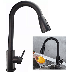Torneira Gourmet Monocomando Cozinha Agua Quente Fria Bancada Luxo Moderna Pull Down