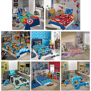 Jogo De Cama Infantil Solteiro Estampado Menina Menino Lepper