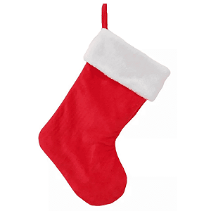 Bota Natalina Tradicional Meia Decoração Natal 43cm Enfeite Luxo