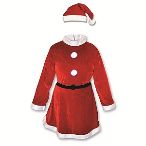 Roupa De Mamae Noel Completa Para Natal Natalino De Veludo Com Gorro