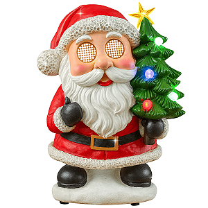 Papai Noel Natal Musical Com Movimentos Olhos Led Árvore Decoração Natalina