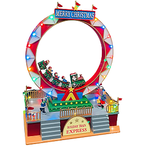 Cenário Natalino Roda Gigante Trem Com Led E Som Decoração Natal Música Feliz