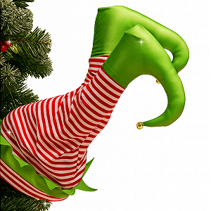 Pernas de Duende Árvore de Natal Movimento Decoração Luxo