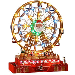 Cenário Natal Roda Gigante Papai Noel Som Luz Movimento Luxo