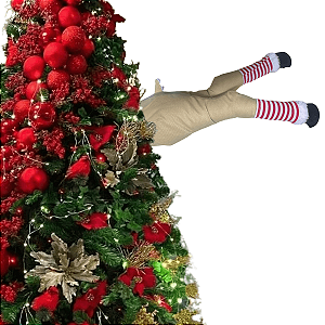 Enfeite Natalino Pernas de Renas Papai Noel com Movimento