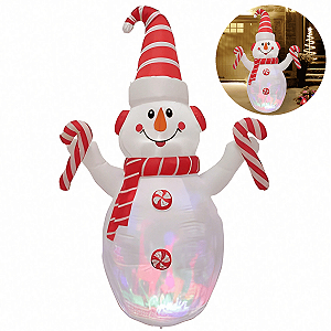 Boneco de Neve Inflável Gigante Natalino 2,10m Decoração Festa Natal Enfeite