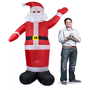 Papai Noel De Natal Eletrico Inflavel Gigante Natalino 2,10m
