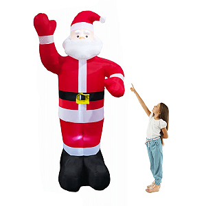 Papai Noel Gigante Inflável 2,4m Decoração Natalina Enfeite Festa Jardim