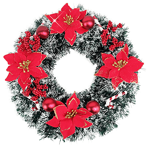 Guirlanda Natal Super Luxo de Flores Decoração Natalina Porta