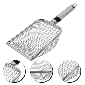 Peneira Higiênica de Aço Inox para caixa de areia de gatos reutilizável