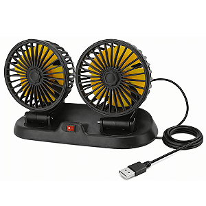 Ventilador USB Duplo Com Ajuste Carro Caminhão Casa Luxo
