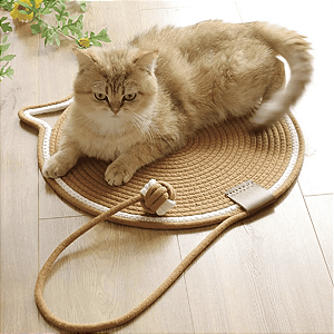 Tapete Arranhador Dobrável Cama Para Gatos De Sisal C/ Bolinha