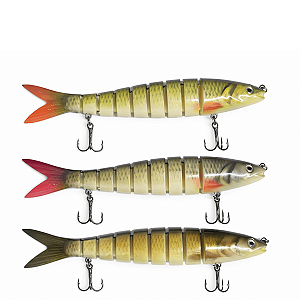 Kit 3 Iscas Articuladas 14cm 16g Alta Performance Traíra Tucunaré