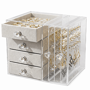 Porta Joias Caixa Organizadora Luxo para Jóias de Acrílico